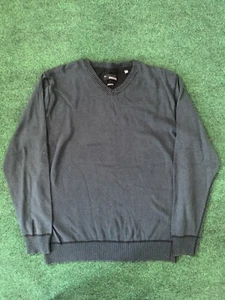 BKE Buckle Black Sweater Pullover Mens XL Black Gray Cotton Athletic Fit - Picture 1 of 7