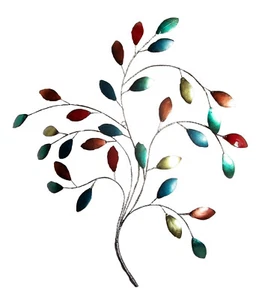 Metal wall art - wall sculpture Autumn Tree Branch 87 cm high metallic paint new - Picture 1 of 3