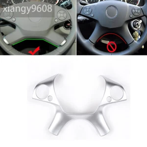 Silver ABS Steering Wheel Button Panel Cover Fit For Benz E Class W212 2009-2013 - Foto 1 di 6