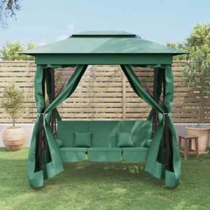 Gazebo Chair Convertible Swing Bench Outdoor Garden Patio Bench Canopy Bench - Picture 1 of 24