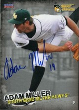 2014 South Bend Silver Hawks ADAM MILLER Signed Card autograph AUTO DBACKS