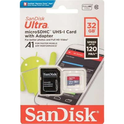 Sandisk Ultra Micro SD Speicherkarte Karte 32GB Android UHS-I U1 120 MB/s A1 - Bild 1 von 2