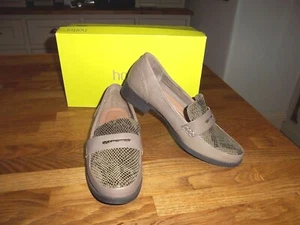 Hotter Crimdon Comfort Concept taupe leather slip on loafer shoes 6 D - Picture 1 of 9