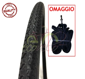 1 COPERTONE + 1 CAMERA D'ARIA NERO BICI BICICLETTA CITY BIKE 26 X 1 3/8 (37-590) - Foto 1 di 3