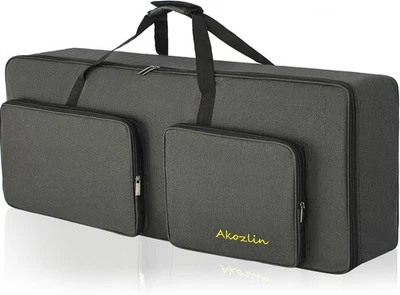 Bolsa de concierto de teclado acolchada completa de 61 teclas, llave de piano eléctrico portátil de 41,7” x 17,3” x 6,3” Foto 1 de 4