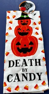 🎃🍫 Halloween Deko Mehlsack Küchenhand Geschirrtuch 'DEATH BY CANDY' 🍬🎃 - Bild 1 von 10