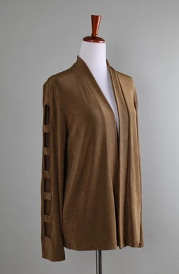 CHICO'S Travelers $109 Slinky Open Front Jacket Top Size 1 US 8 / 10 / Medium - Image 1 of 4