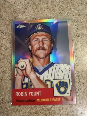 2022 Topps Chrome Platinum Robin Yount #409 Rose Gold Refractor #'d /75 Brewers - Image 1 of 3
