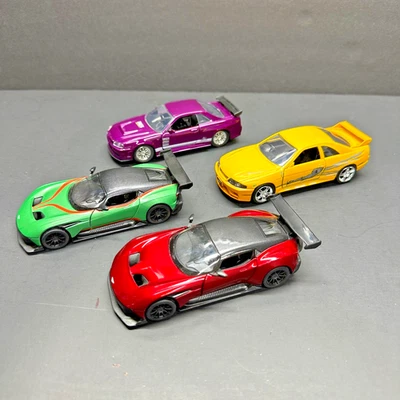 Lot Of 4 1/32 Scale Cars Fast & Furious Nissan Skyline Aston Martin Vulcan - Image 1 of 4