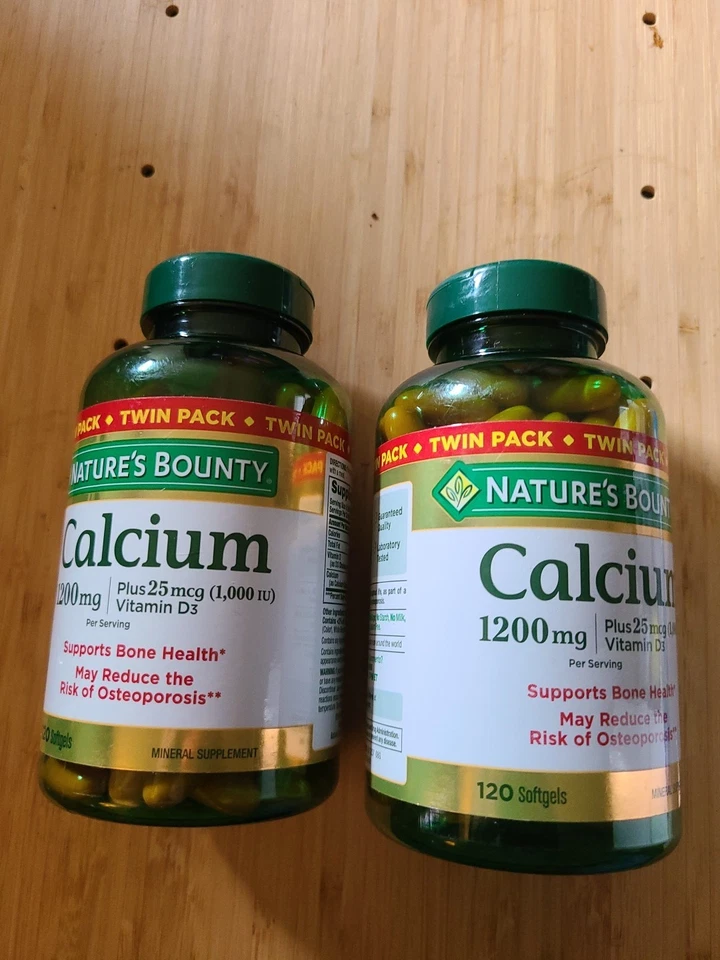 ✅️ Lote de 2 cápsulas blandas Nature's Bounty calcio 120 mg caducidad 10/2027 Foto 1 de 4