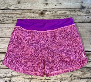 Reebok Girls Size XL(16) Magenta Animal Print Training Shorts W/Built In Liner  - Picture 1 of 7