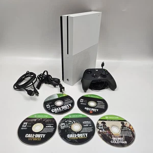 Microsoft Xbox One S 1TB White Console Call Of Duty Bundle 5 Games Tested Read - Picture 1 of 24