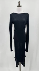 Maxi Vestido Forever 21 x Netflix Rebel Moon Negro S Largo Recto Semi Transparente - Imagen 1 de 7