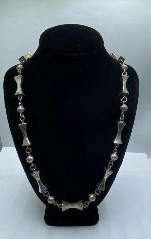 Sterling Silver Modernist Taxco Necklace 88.6g - Image 1 of 4