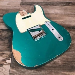 FRANCHIN Mars guitar body Relic Aged Sherwood Green Metal Nitro Alder Tele-type - Imagen 1 de 12