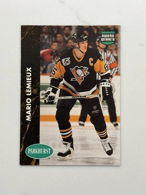 Mario Lemieux 1991-92 Parkhurst Art Ross Trophy Award Winner Insert #PHC7 NM-MT  - Image 1 of 2