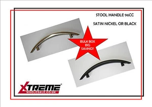 Manija de taburete 96 mm, caja 100, negro o satinado níquel cocina armario mango perno - Imagen 1 de 10