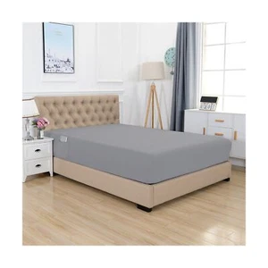 Queen Size Spannbetttuch 60" x 80" leichte Mikrofaser verblasstbeständig Silber - Bild 1 von 5