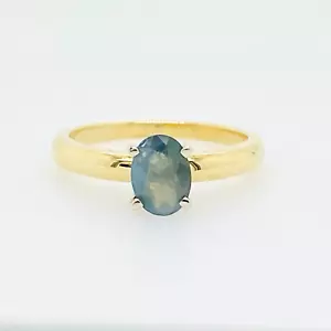 Ladies 18ct Two Tone Gold Dress Ring Oval Alexandrite Stone Preloved VAL $3500 - Picture 1 of 12