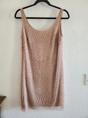 Mini Vestido Joanna Chen New York Nube Malla Cuentas Talla 4 Hecho en EE. UU. Foto 1 de 4