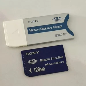 Sony 128MB Memory Stick Duo Magicgate MS Card for Sony Old Camera PSP Recorder - Picture 1 of 2