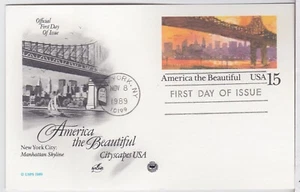TurtlesTradingPost- New York - America the Beautiful- 1989 #UX137 FDC- Artcraft - Picture 1 of 1