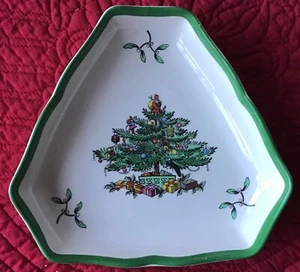 SPODE England, 5" triangular Christmas tree candy dish S3324 - Picture 1 of 5