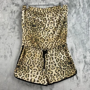 Southpole Romper Womens L Large Cheetah Animal Print Strapless Beachy Y2K - Picture 1 of 8