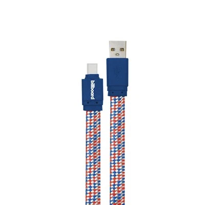 6FT USB-C 3.1 Type C to USB-A Data Sync Charge Flat Cable Braided Cord Blue - Image 1 of 2