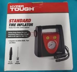 Inflador de Neumáticos Portátil Hyper Tough Estándar 120 PSI Negro Calibre Analógico Luz LED - Imagen 1 de 10