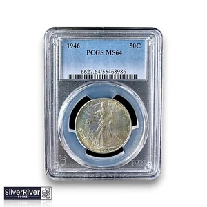 Mezzo dollaro 1946 Walking Liberty (*certificato MS64 da PCGS*) - Foto 1 di 4