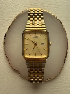 Reloj Citizen Vintage Tono Dorado Champagne 6010-S23314 Tanque Cuarzo Fecha - Imagen 1 de 3