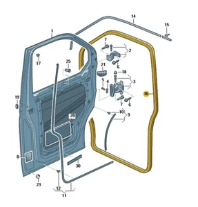 VW T5 / VW T5.2 / VW T6 Türdichtung rechts vorne innen (Karosserie) - Bild 1 von 1
