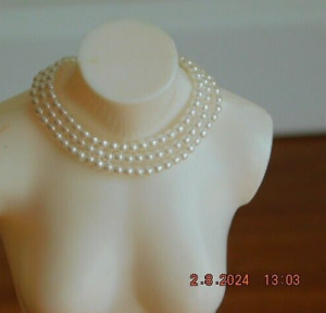 Franklin Mint Jackie Kennedy Vinyl Doll Three Strand Faux Pearl Necklace Only