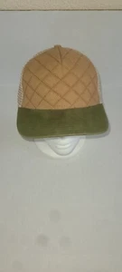 Gorra de béisbol acolchada frontal ajustable Snapback malla camionero verde sobre bronceado - Imagen 1 de 6