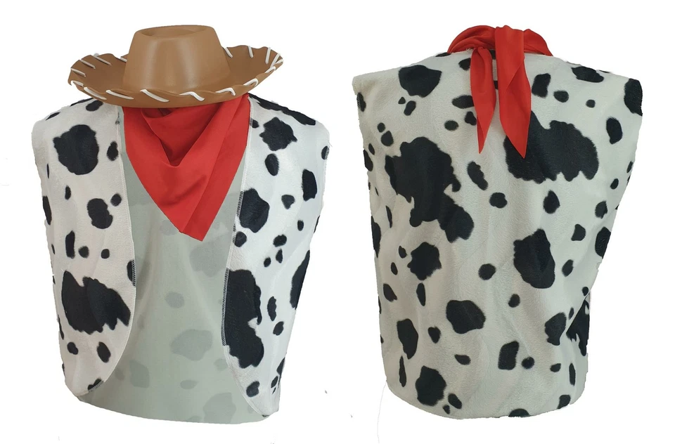 Adults Woody Western Cowboy Jessie Cowgirl Waistcoat Neckerchief Hat Fancy Dress - Image 1 of 1