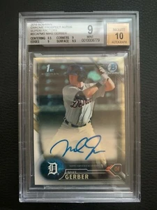 2016 Bowman Chrome 1/1 Superfractor Mike Gerber RC Auto Autograph Tigers - BGS 9 - Picture 1 of 2