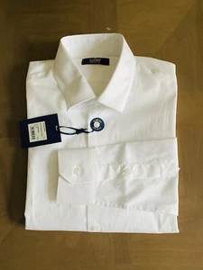 Cavalli CLASS Men’s Long Sleeve Dress Logo Shirt Size 16 EU 41 Slim White - Picture 1 of 9