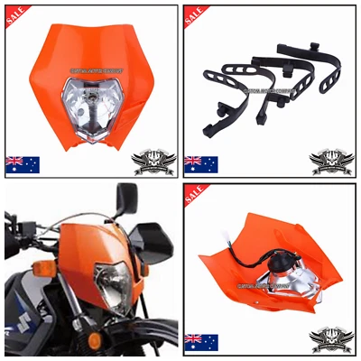 Naranja KTM EXC XC MXC 250 450 520 525 530 Dirt Bike Faro Faro Lámpara 12v 35w Foto 1 de 4