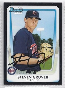 Steven Gruver Signed Autographed 2011 Bowman Prospects Card