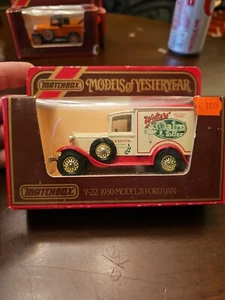 Vintage 1984 Matchbox Models Of Yesteryear 1930 Model A Ford van #Y-22 Red Cream - Picture 1 of 19