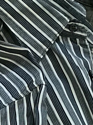 Camisa deportiva de vestir ERMENEGILDO ZEGNA Z para hombre a rayas grises M corte ajustado Foto 1 de 4