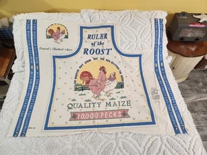 Vintage Cut & Sew Apron Fabric Panel Ruler Of The Roost Feedsack Style Concord - Picture 1 of 8