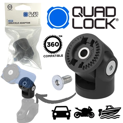 QUAD LOCK 360 Knuckle Adaptor Motorrad Winkelstück verstellbar Handy Halter - Bild 1 von 4