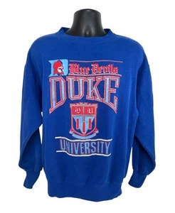 Sudadera Duke Cuello Redondo Talla Grande De Colección Años 80 Blue Devils Deportes Universitarios De Colección - Imagen 1 de 8