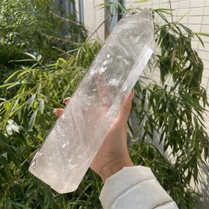 2.1LB 8.8"Torre de cuarzo claro natural Obelisco Cristal de cuarzo Reiki Curación - Imagen 1 de 16