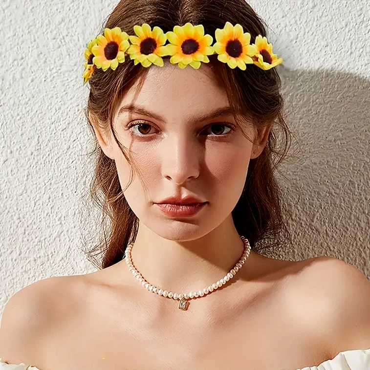 Diadema Girasol Amarillo Disfraz Sexy Cabello Juegos con disfraces Unisex Halloween Foto 1 de 3