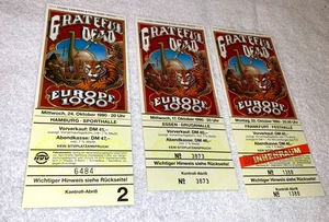 Grateful Dead 3 UNBENUTZTE 1990 TICKETS Europa Hamburg Deutschland Jerry Garcia EPHEMERA - Bild 1 von 10