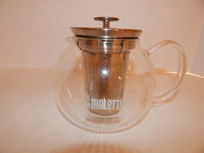 Bialetti Glass Tea Pot - 1 L / 34 Oz - Clear Glass & Silver - Stainless Infuser - Image 1 of 4