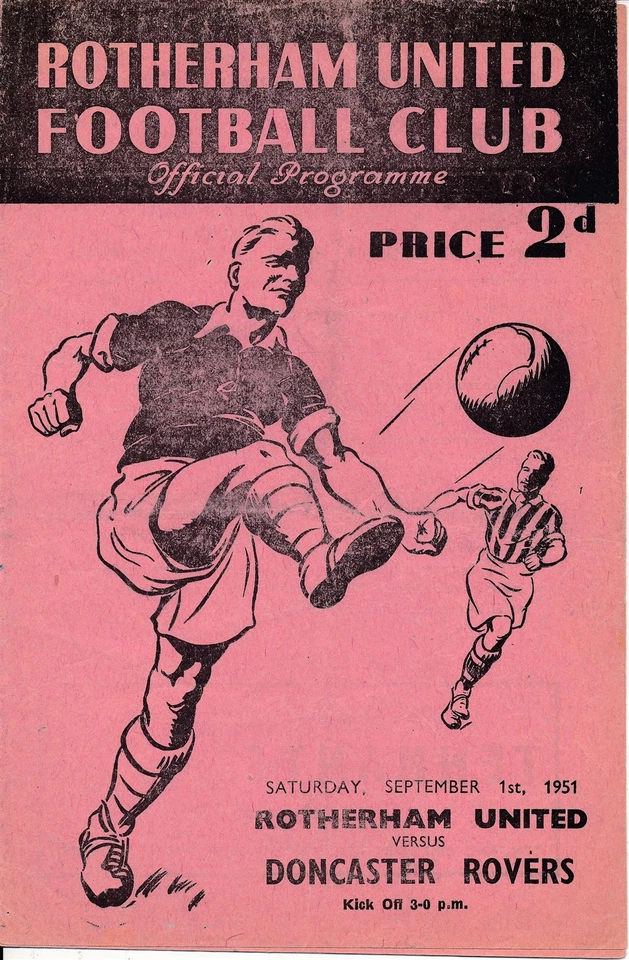 ROTHERHAM UNITED v Doncaster Rovers 1951/1952 - Football Programme - Image 1 of 1